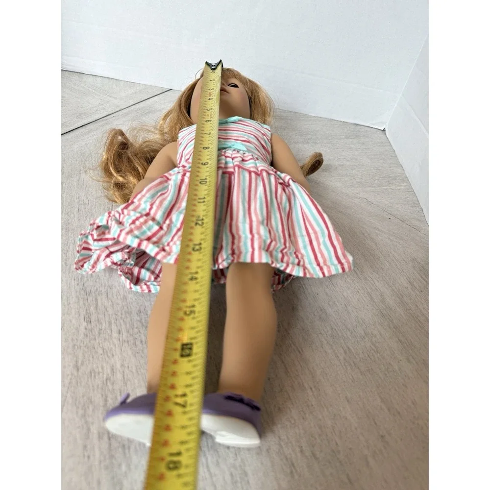 American Girl Maryellen Larkin Doll Strawberry-Blond Hair Hazel Eye Striped Dres